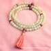 Serpentine Mala Necklace w Rhodonite - Yoga & Meditation Buddhist Prayer Beads - Green and Pink Mala for Love and Transformation