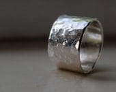 Rustic Wide and Heavy Silver Ring