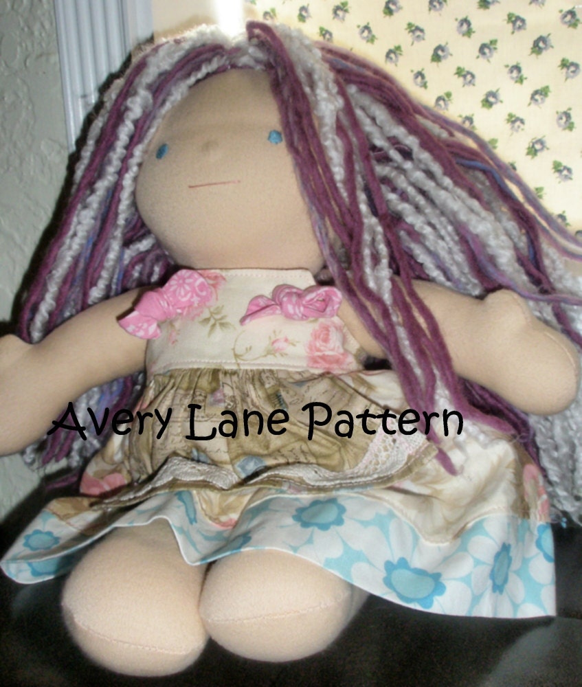 Apron Knot Dress Boutique Sewing Pattern for doll by Avery Lane for 15 inch dolls PDF Pattern Patron email delivery