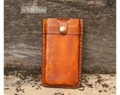 NEW iPhone 5 Leather Case Hand Stitched - Rustic Vintage stlye - Unisex / Men Gift