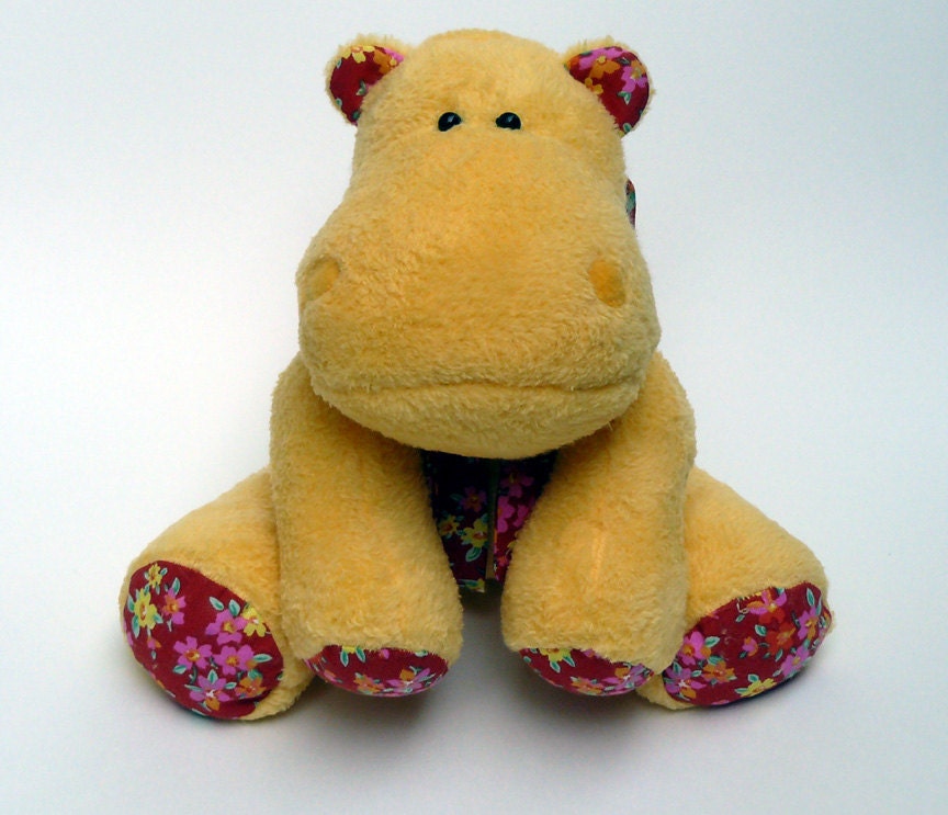 Soft handmade plush hippo