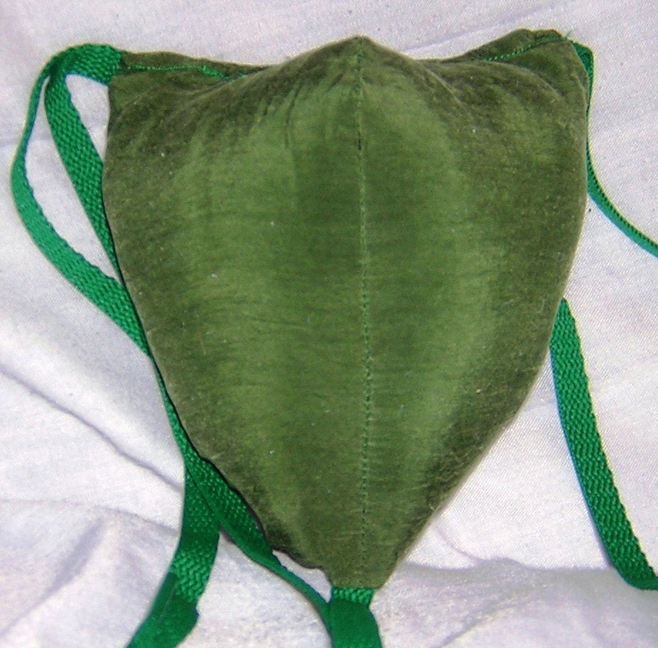 Renaissance Padded Green Codpiece with Ties