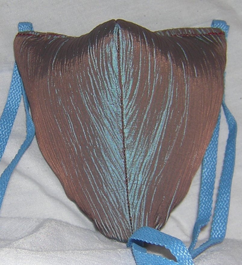 Renaissance Padded Blue with Red hue Crinkley Codpiece with Ties