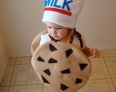 Kids Costume Childrens Costume Cookie Halloween Costume Chocolate Chunk Cookie with Milk Hat