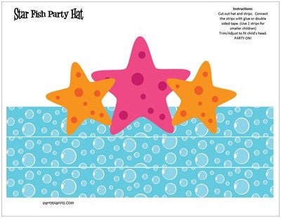 Set of 12 Mermaid Star Fish Party Hats Il_170x135