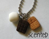 SCENTED Smores Necklace, Marshmallow, Chocolate and Graham Cracker