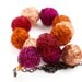 wire beads necklace, handmade beads in copper, red, magenta and orange handcrafted very lightweight makes happy every day