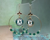 MLB Hoop Earrings - Oakland A's