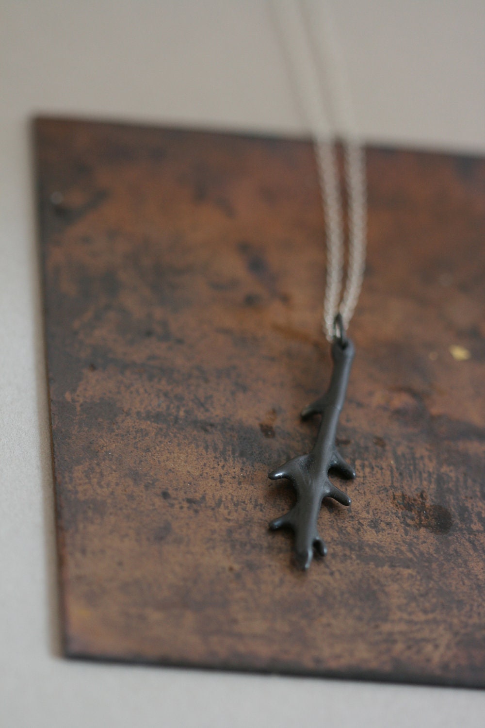 Clava Necklace - Black - Sterling Silver
