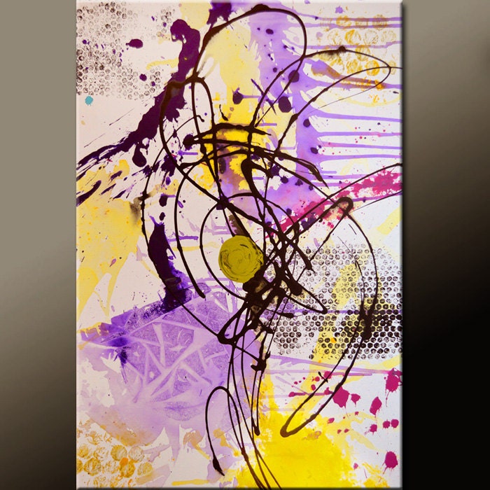 Abstract Canvas Art Painting 24x36 Original Modern Contemporary Paintings by Destiny Womack - dWo - Poetry ON SALE