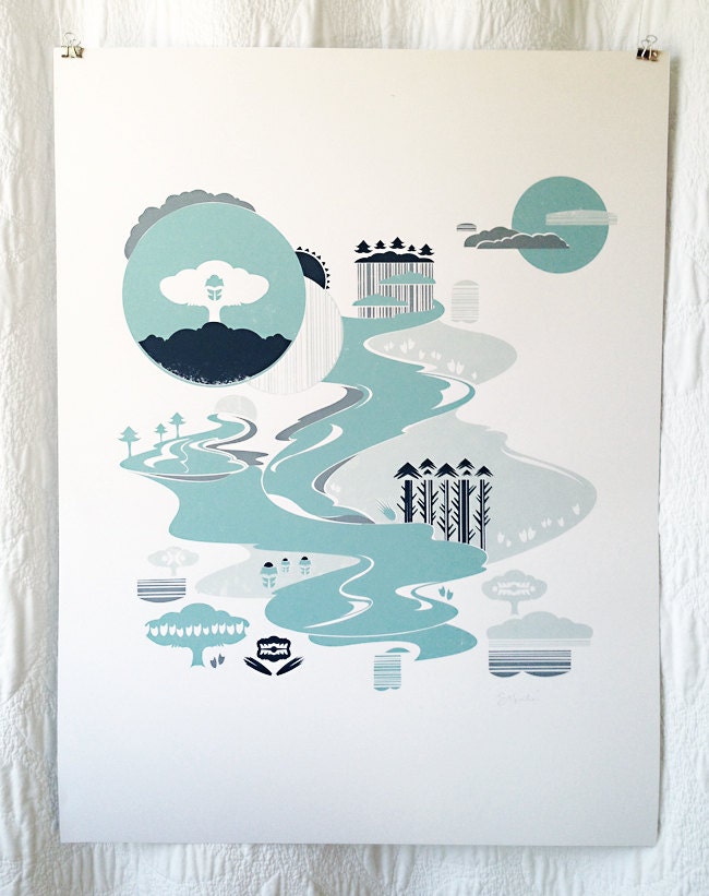 Blue River Screen Print