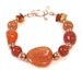 Orange Gemstone Bracelet Red Carnelian, Aventurine, Copper Beads Fashion Jewelry