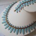 Vintage Matisse Nefertiti Demi Parure - Blue Enamel over Copper - As Seen on MAD MEN