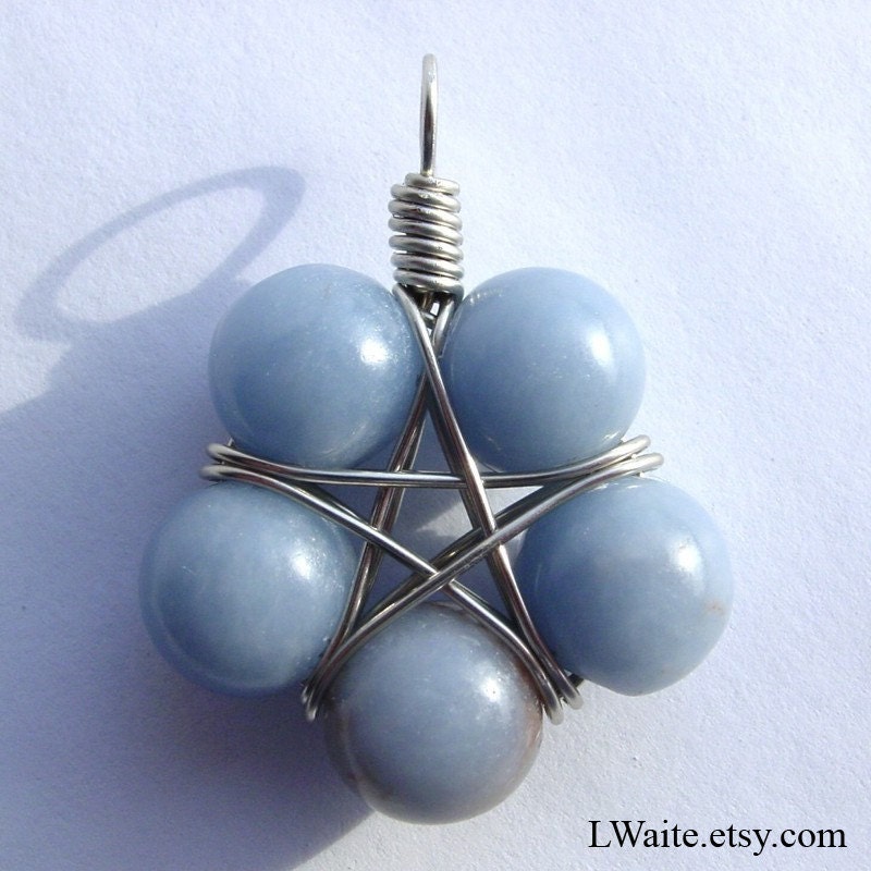 Nickel Silver Angelite Large Star Pendant