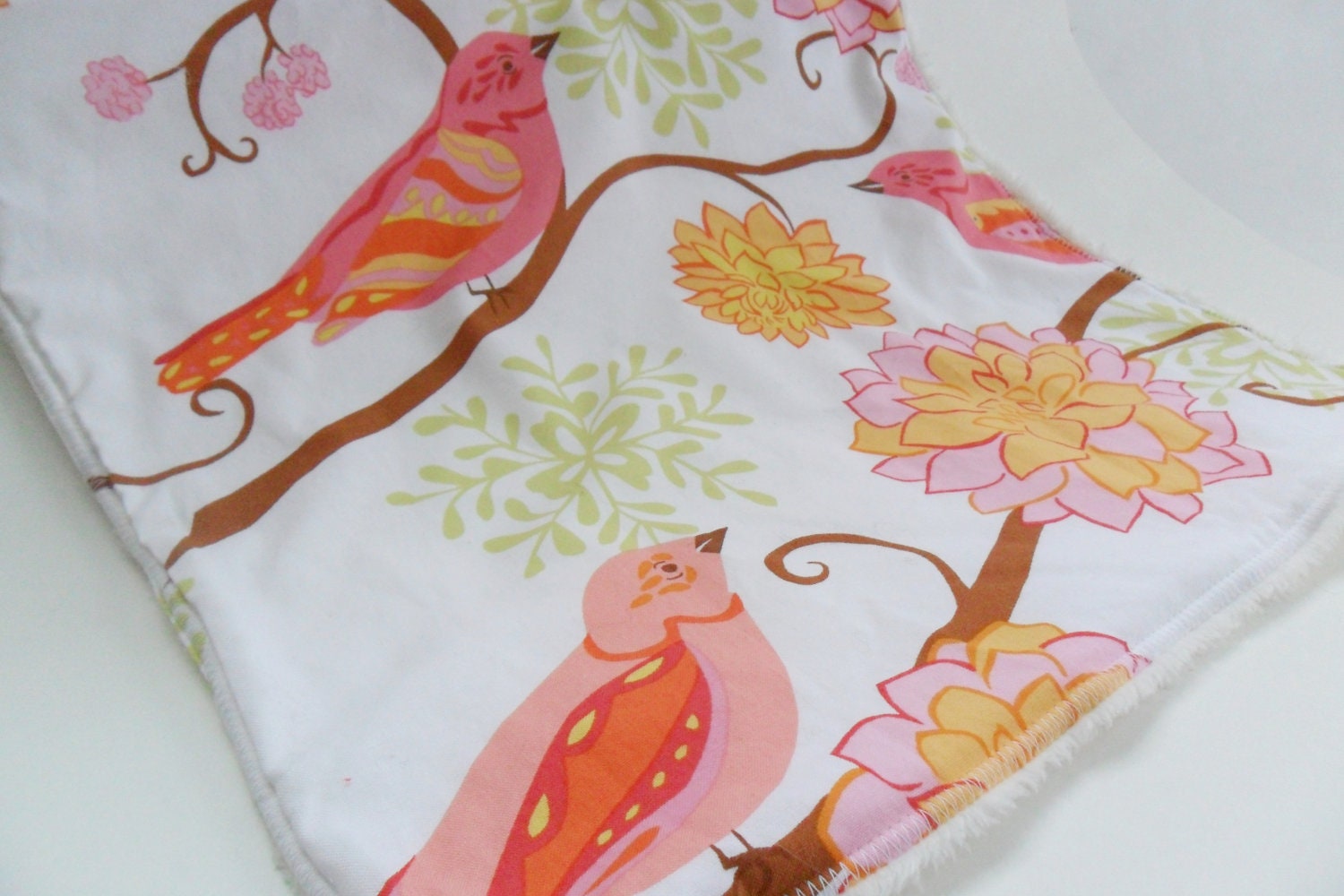 Baby Girl minky security lovey blanket with birds