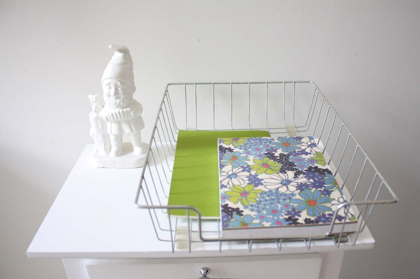 vintage. industrial. wire baskets. set of two. office. desk. back to school.