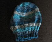 acrylic striped  Baby Hat - 6 - 12 months Hand knit