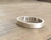 Silver Jewelry - Chase Happiness Ring - Sterling Posey Band - Inspiration Jewelry - Affirmation