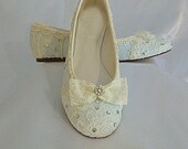 Something Blue Wedding Ballet flats..vintage lace and Swarovski crystals..custom orders
