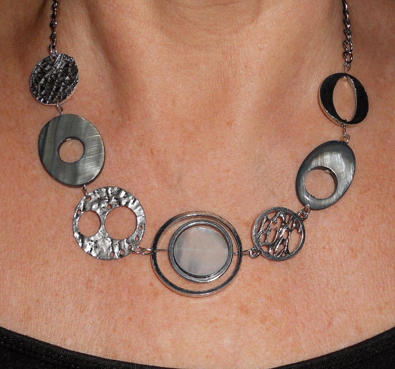 Bohemian necklace, mother of pearl and shell unique necklace, Bohemian jewelry