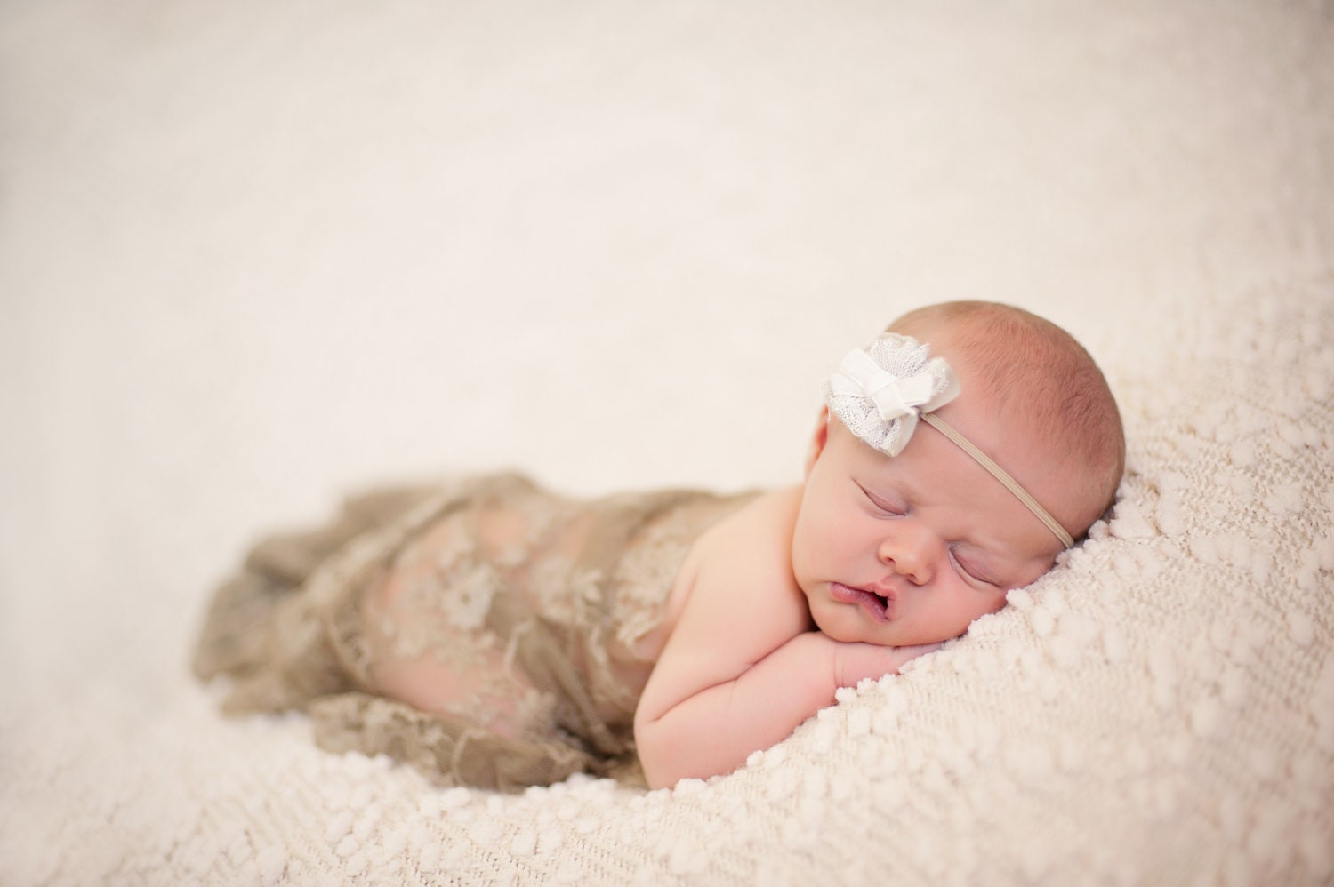 SALE...Soft Mocha Newborn Stretch Lace or Knit Wrap Photography Prop