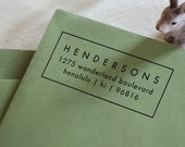 Custom Address Stamp - Calligraphy Eco Stamp - wedding personal housewarming gift - ea1044