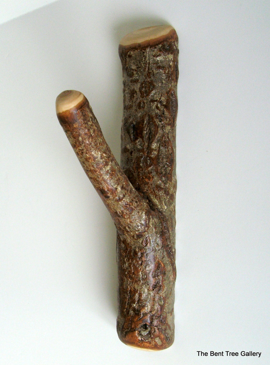 Small Wall Hook of Rustic Willow Wood RESERVED FOR SARAH