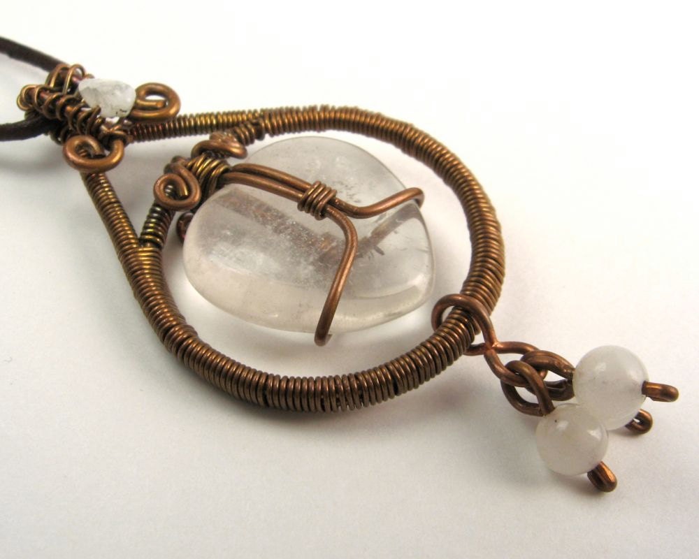 Quartz Heart Drop Necklace