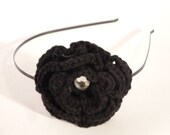 Rose Headband in Black