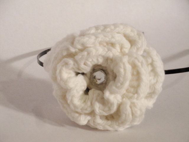 Rose Headband in White