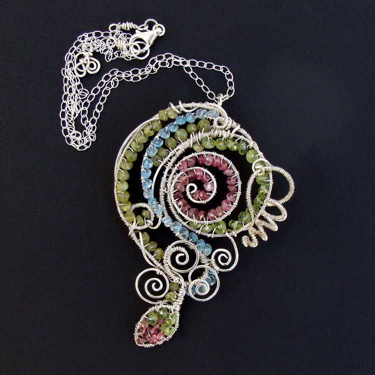 Blooming Vine Sterling and Gemstone Necklace