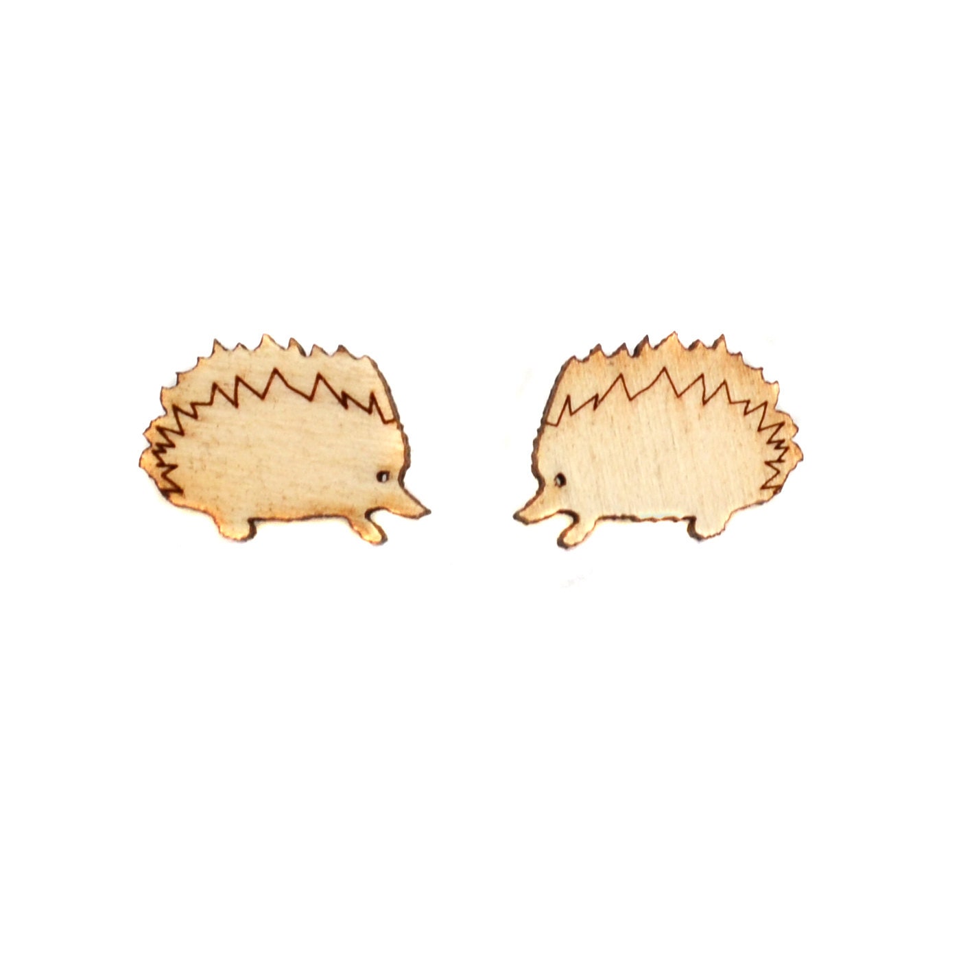 Wooden Hedgehog Post Earrings