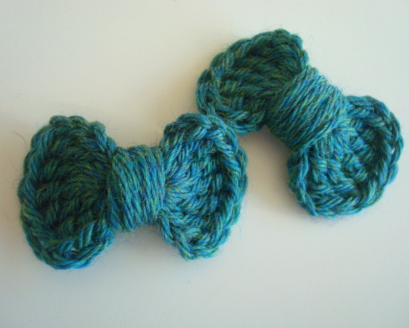 Mini Crochet Bow Hair Clips - Set of 2