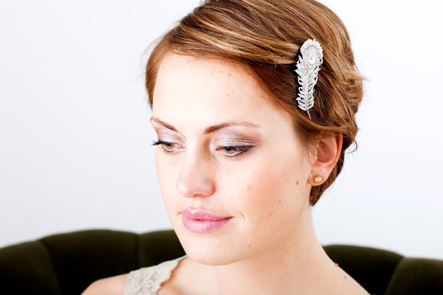 Sparkling Peacock Bridal Crystal Hair Brooch