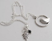 Sweetly Minimal Silver Bird Necklace