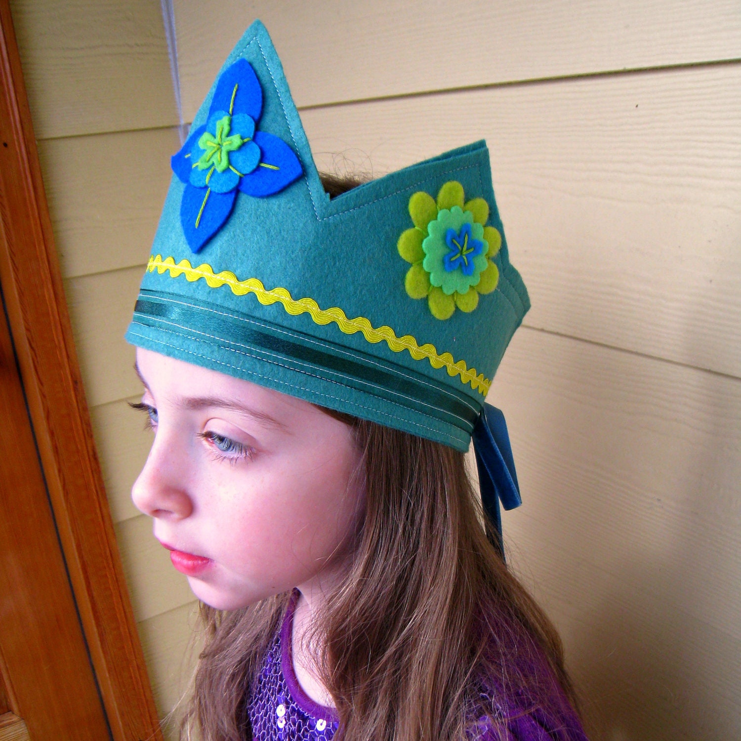 SALE Wool Felt Dress Up Crown - Adjustable Size - Ready to Ship