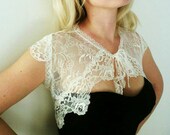 Wind Ballade ivory lace bridal bolero jacket  ivory lace bolero wedding shrug ivory lace wrap victorian bolero