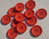 Burnt Orange Sewing Buttons - Clothing Embellishments - 12 Buttons