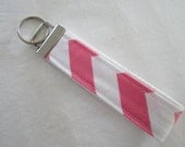 Pink Chevron Wristlet Key Chain