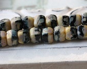 CRUELLA CUBES .. Picasso Czech Glass Cube Beads (2704-20)