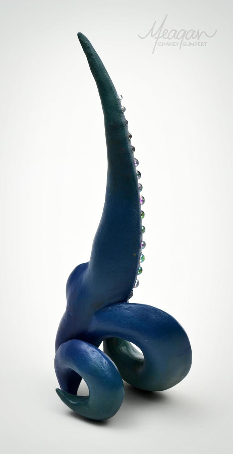 Mixed Media Sculpture - inspired by nature, abstract, blue, aqua, navy, (by Meagan Chaney Gumpert)