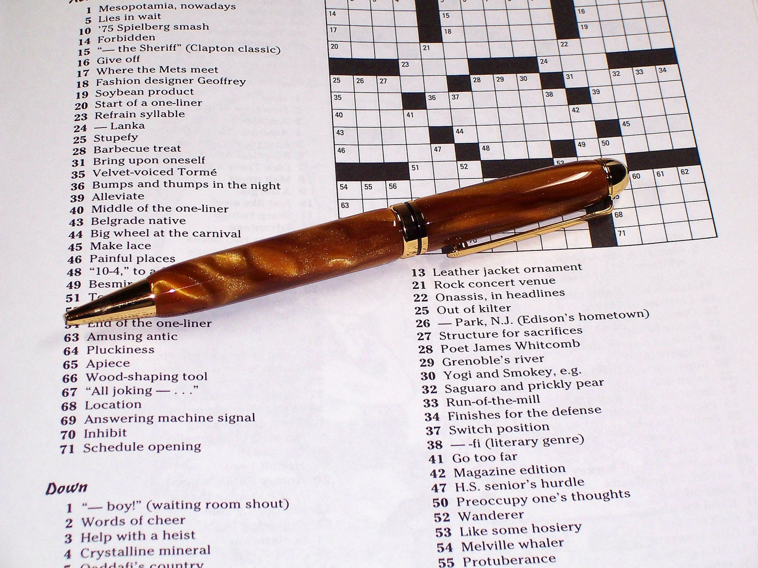 Gold Satin Writing Pen - Handcrafted