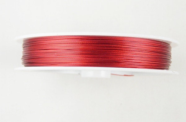 Craft Wire 1 Spool Craft Artistic Wire Tiger Tail 0.45mm thick, 50m long (164 feet) Orange Red (1012wir50-11)