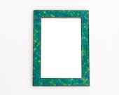 Wall Mirror Handmade Blue and Green  Mosaic Paper 8x12