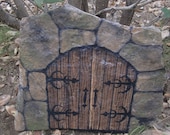 DOORS of PERCEPTION - hand painted castle doors on flagstone - natural art