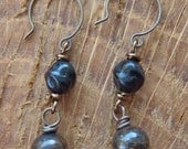 SALE - E362 Black and Brown Earrings