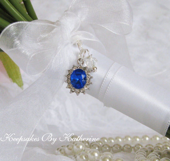 Bouquet Charm Something Blue, Blue Crystal