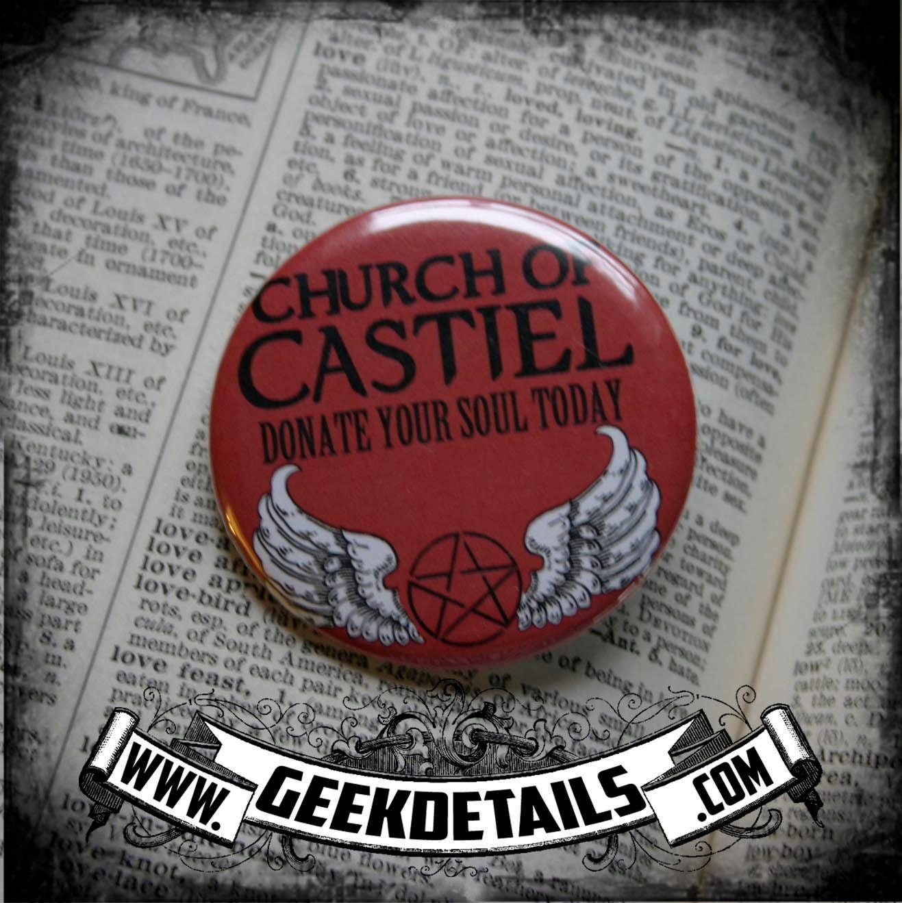 Church of Castiel Supernatural Themed Pinback Button