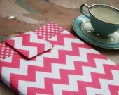 Kindle Case, Kindle Sleeve, Nook Case, Ereader Sleeve, Cover in Pink Chevron Stripe