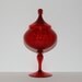 Reserved for Michele ONLY Vintage Italian Optic Red Glass Circus Tent Apothecary Jar, circa 1960s